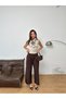 New Season Woven Fabric Front Detail Bridged Buttoned Wide Leg Palazzo Pants - 8