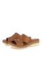 , Women's Genuine Leather Comfort Slippers 1611051Z704 Tan - 5