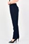 Women Regular Fit Plain Dress Pants, Navy - 2