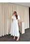 White 100% Cotton Open Back Eyelet Embroidery Dress - 8235 - 3