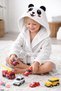 Panda Patterned Hooded Children's Bathrobe Soft Cotton 1-10 Years White - 5