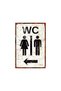 Men's Wc Directional Sign Left Arrow – Decorative Aluminum Sign - 20X30 cm
