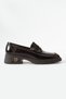 Flair Genuine Leather Brown Patent Leather Daily Comfortable Women's Loafer Shoes