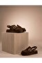 Brown Suede Double Buckle Closed Front Women's Sabo Slippers Chibo