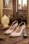 Women's Gold Toe Pad Detail Heeled Shoes - 2