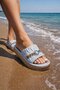 Nazar Chain Detail Platform Thick Sole Gold Chain Daily Women's Shoes Slipper - 5