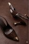 Women's Gold Toe Pad Detail Heeled Shoes
