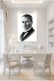 Black and White Ataturk Painting Frameless Wall Decor