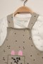 Rabbit Embroidered Baby Girl T-Shirt Salopet 2-Piece Set 100% Cotton - 3