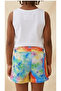 Girl's White Tank Top and Tie-Dye Shorts Summer 2-Piece Set - 2