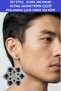 Zet Style “Flora Arcanum" – the Flower of Sacred Geometry Earring - Men's Single Earring - Stainless Steel - 2
