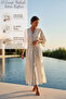 Ces Store Handmade Embroidered Linen Kaftan, 60% Linen 40% Cotton, Breathable Fabric - 2