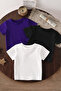 3-Piece Children's T-Shirt Set 100% Cotton Basic Unisex Comfortable Fit Oversize T-Shirt + Shorts Gift - 2