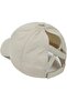 Horse Tail Hat for Women – Breathable Perforated Fabric, Adjustable Sports Hat, Summer Cream Color - 4