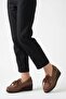Brown Wedge Heel Daily Lace-Up Ballerina Shoes - 5