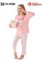 Premium Waitress Girl Pop Corn Cinema Time Long Sleeve Velvet Pajama Set - 2