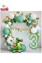 Dinosaur Themed Birthday Balloon Party Set Green Gold Balloon Set & Dino Balloon Set - 3