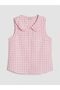 Xside Ruffled Bebe Collar Plaid Poplin Women's Shirt - 4