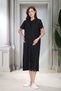 New Season Black Short Sleeve Buttoned Design Scallop Linen Summer 100% Cotton Maternity Nightgown - 7