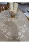 Bathroom Mat Set 3 Pieces 100% Cotton Embroidered Capiçino Oval Mat Set 70X120 cm - 2