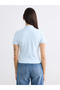 Blue Polo Neck Women's T-Shirt - 5