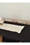 مفرش طاولة من الكتان المطرز طبيعياً بحواف مكشكشة مقاس 40 سم × 120 سم - 4