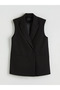 Black Double-Breasted Collar Women's Classic Vest