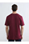 Burgundy V-Neck Combed Cotton Men's T-Shirt - 5