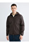 Brown Standard Fit Hooded Men's Coat - 2