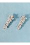 Gold Crystal Marquise Stone Leaf Figured Gold Side Claw Hair Clip - Set of 2 for Bride and Bridesmaids