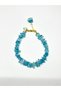 Aquamarine Natural Stone Bracelet with Steel Apparatus Adjustable Blue Stone Handmade Women's Bracelet - 5