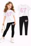 Girl's Leggings and T-Shirt Set/ Mother-Daughter Matching Outfit