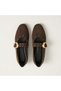 Women's Babet Gold Buckle Studded Suede Mary Jane Babet Women's Stylish Daily Comfortable Flat Sole Shoes - 3