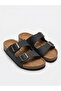 Double Buckle Women's Black Casual Summer Home Beach Stylish Slippers - 2
