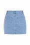 Women's Buttoned Mini Light Blue Denim Skirt - 5