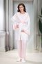 New Season Powder Shawl Collar Flounce Summer Design Short Sleeve Maternity Dressing Gown Pajama Set 3-Piece Set - 5