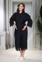 New Season Black Fisto Linen Dressing Gown Special Design Cotton Maternity Dressing Gown, Nightgown Set of 2 - 3