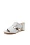 Genuine Leather White Color Thick Heel 35-36-37-38-39-40-41 Size Women's Heeled Slippers - 3