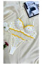 Women's Floral Patterned Supported Embroidered Bustier Set - White