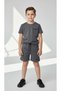 Boy's Summer Set, Two-Piece Set, Super Quality, Simple Gray Color, Shorts Set, Summer Shorts Set, 2-Piece Top and Bottom Set, Oyşho Fabric, Soft, Full Lycra, Full Fit, Summer Wear.