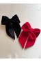 Set of 2 Velvet Bow Hair Clips - 8 cm Automatic Clip-On