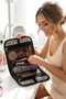 Pop-Up Makeup Bag Organizer with Inner Pocket Travel Cosmetic Bag Triangle Design - 3