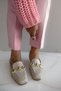 Shelby Beige Patent Leather Women's Ballerinas with Metal Buckle Detail - 2