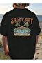 تي شيرت رجالي كبير الحجم مطبوع عليه SALTY DAY على الظهر - 2