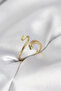 Silver Color Snake Model Zircon Stone Women's Ring - 2
