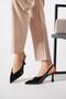 Kırmest v pointed-toe heeled shoes for women - black patent leather - 2