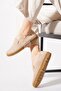 Beige suede genuine leather women's shoes with reinforced heel and side panels - 2