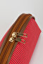 Triangle Makeup and Organizer Bag with Stylish Textured Fabric and Zipper, Multi-Purpose for Travel & Daily Use - 3