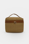 Large Size Makeup and Organizer Bag with Stylish Textured Fabric and Zipper, Multi-Purpose for Travel & Daily Use