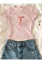 Kemer Boy Cute Ribbon Crop Blouse